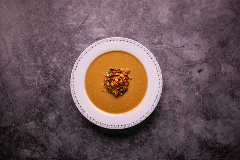 Lentil and vegetable soup with herbs