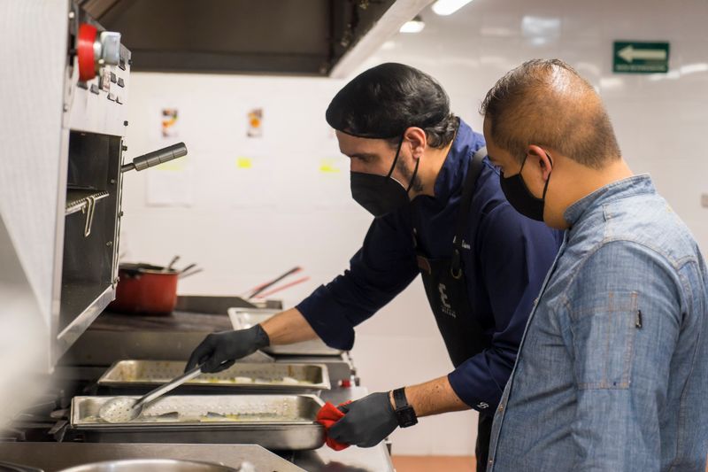 Chopt restaurant kitchen team in action